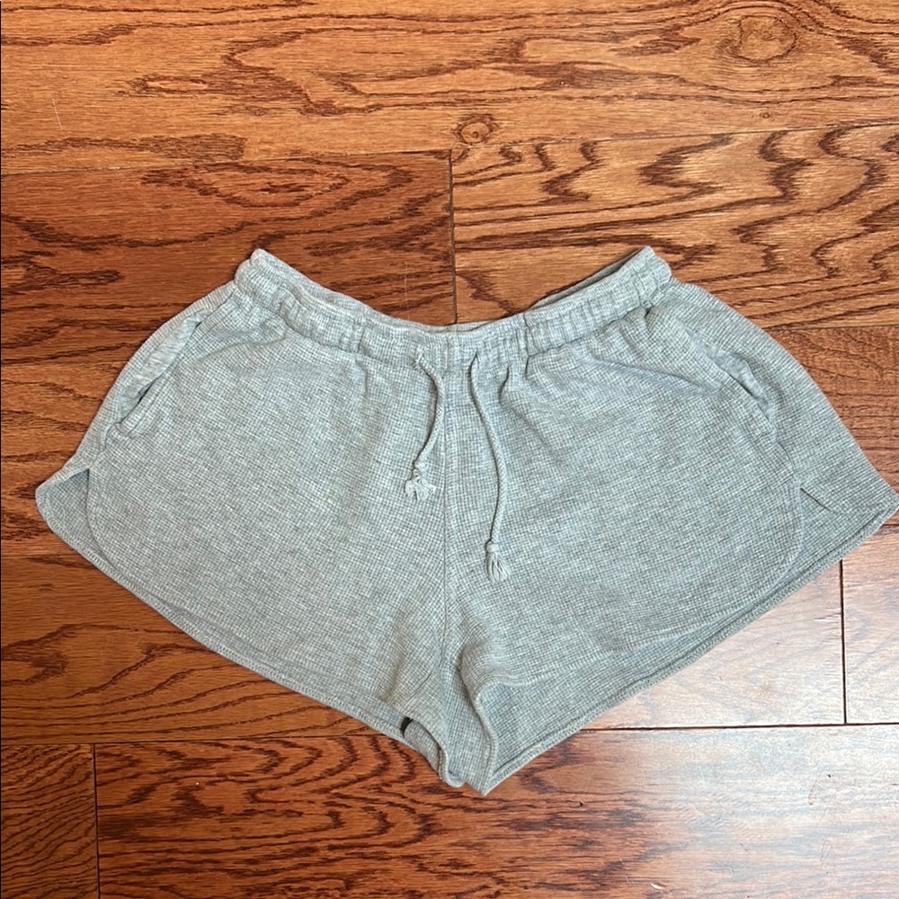 Brandy Melville waffle knit shorts in gray